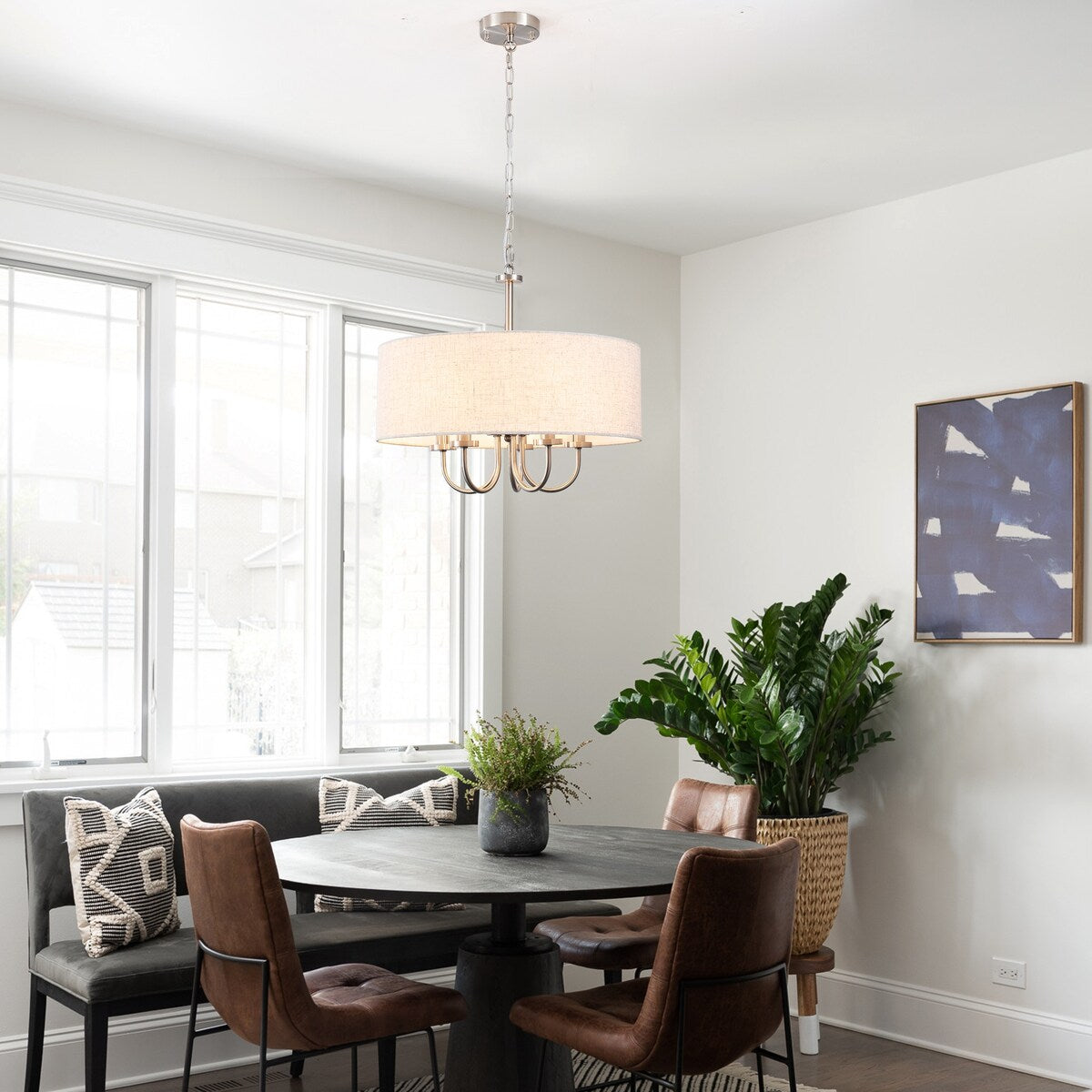 5-Light Modern Semi Flush Mount Ceiling Light for Dining Room Bedrooms Living Room - N/A