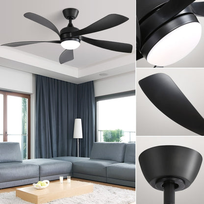 52 Inch Ceiling Fan with Remote & Lights Quiet DC Motor 5 Blade High CFM Modern Fan