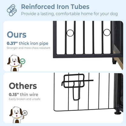 70.86'' Dog Crate Furniture Large Breed TV Stand with Cushion & Double Rooms (No Cushion)