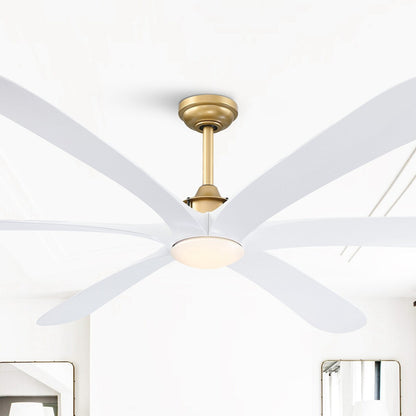 72-inch Driftwood 6-Blade Large DC Ceiling Fan with Light and Remote
