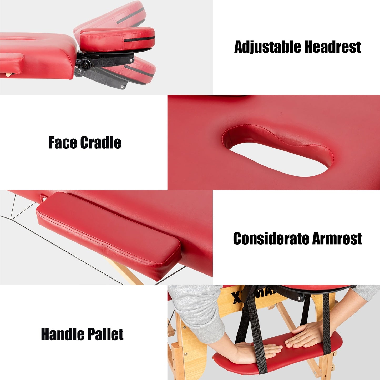 84''L Portable Massage Table Adjustable Facial Spa Bed Tattoo w/ Carry