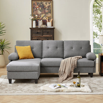 86.22 L Shaped Sectional Sofa with Side Storage Pockets