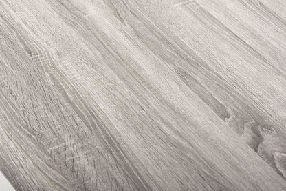 Vienna Natural Curved Dining Table with 2 Grey Buxton Chairs & Buxton Bench