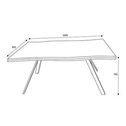 Vienna 1.6m Curved Dining Table
