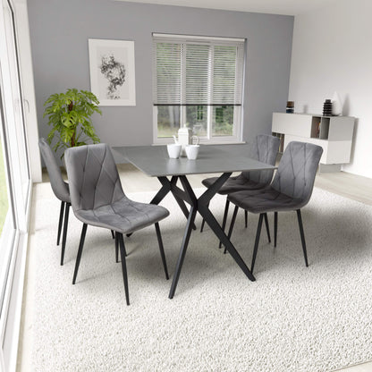 Islington 1.2m Grey Dining Table with Grey Luca Chairs