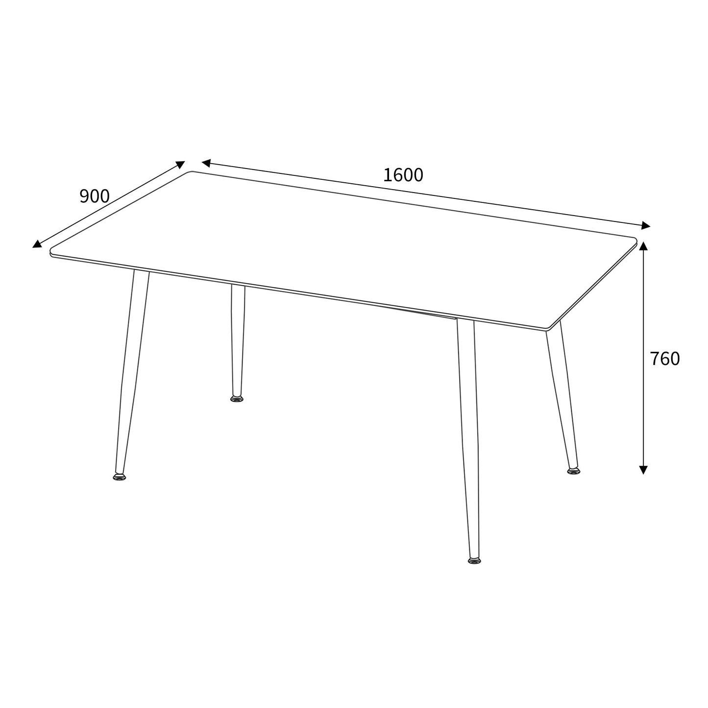 Stockholm 1.6m White Dining Table