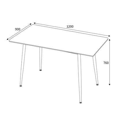 Stockholm 1.2m White Dining Table