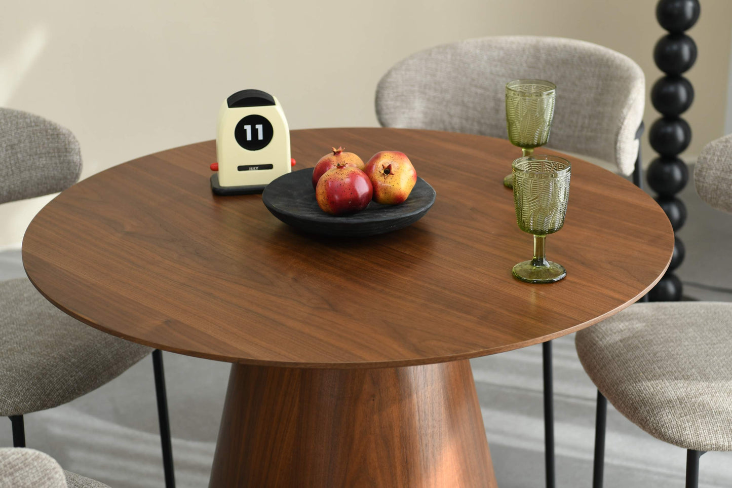 Knightsbridge 1m Round Walnut Dining Table