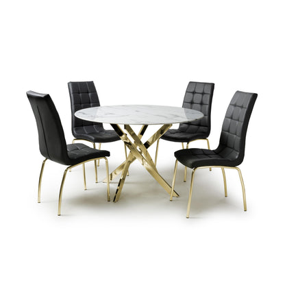 Raven Round Dining Table with Olivia Chairs