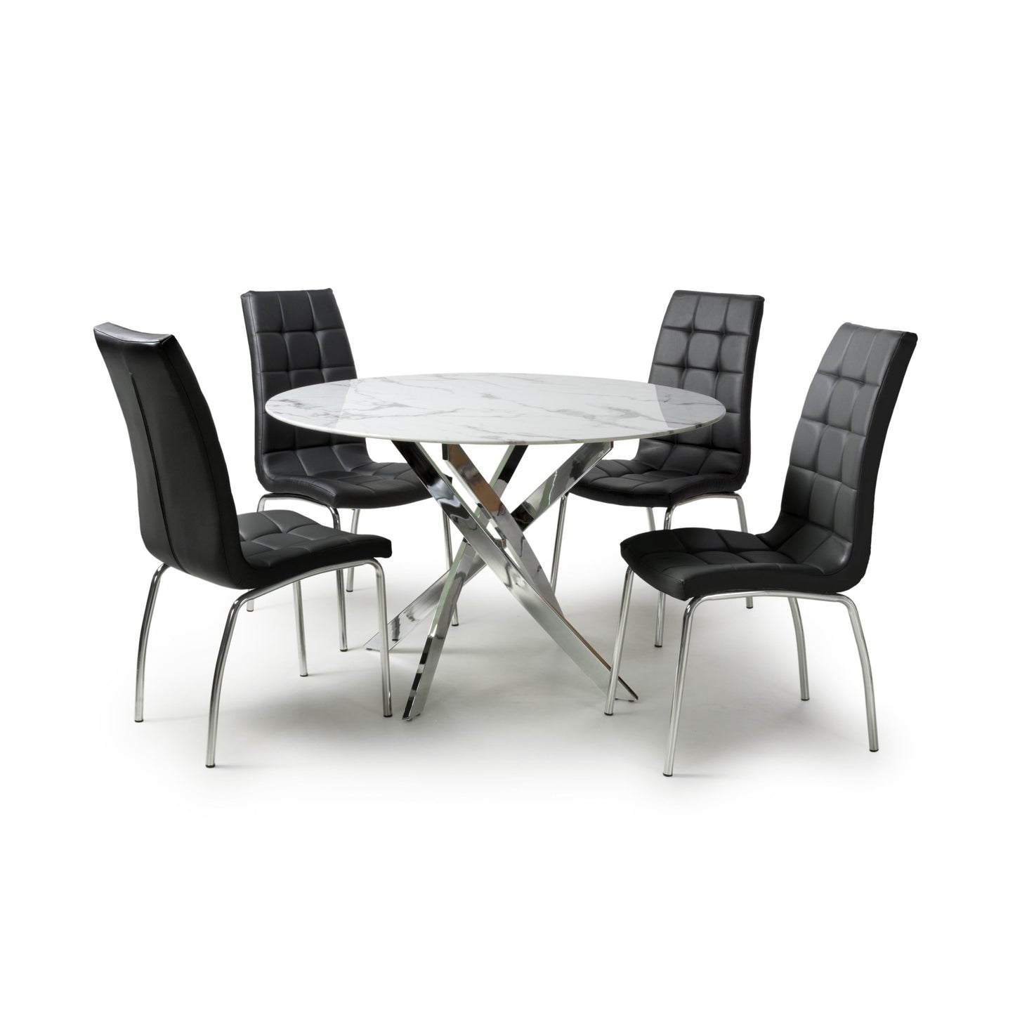 Raven Round Dining Table with Olivia Chairs