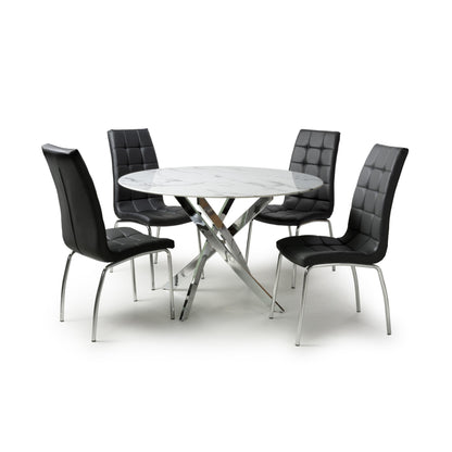 Raven Round Dining Table with Olivia Chairs