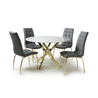 Raven Round Dining Table with Olivia Chairs