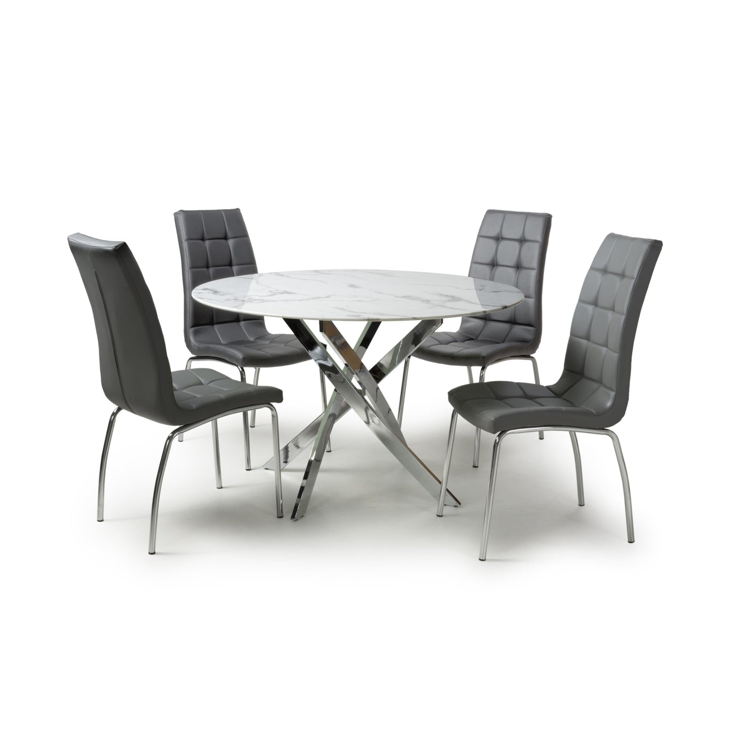 Raven Round Dining Table with Olivia Chairs