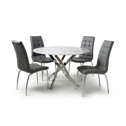 Raven Round Dining Table with Olivia Chairs