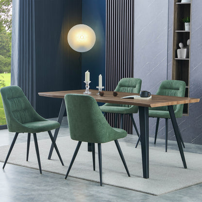 Orwell Medium Natural Curved Dining Set with 4 Oakley Chairs