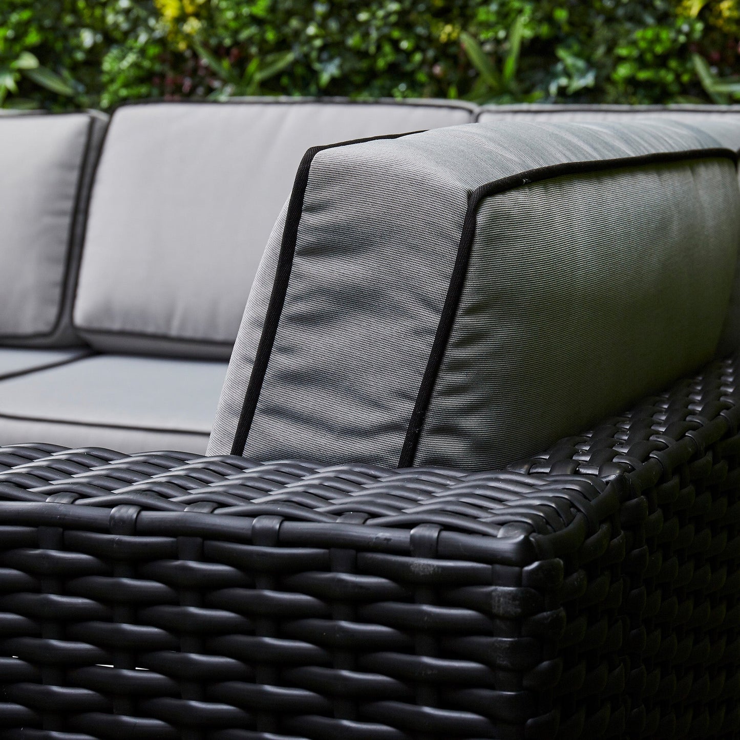 Chakra Rattan Corner Dining Set with Fire Pit – Black