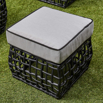 Indi Rattan Corner Sofa Set– Black