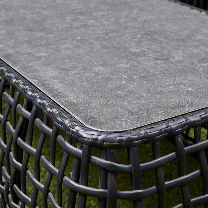 Indi Rattan Corner Sofa Set– Black