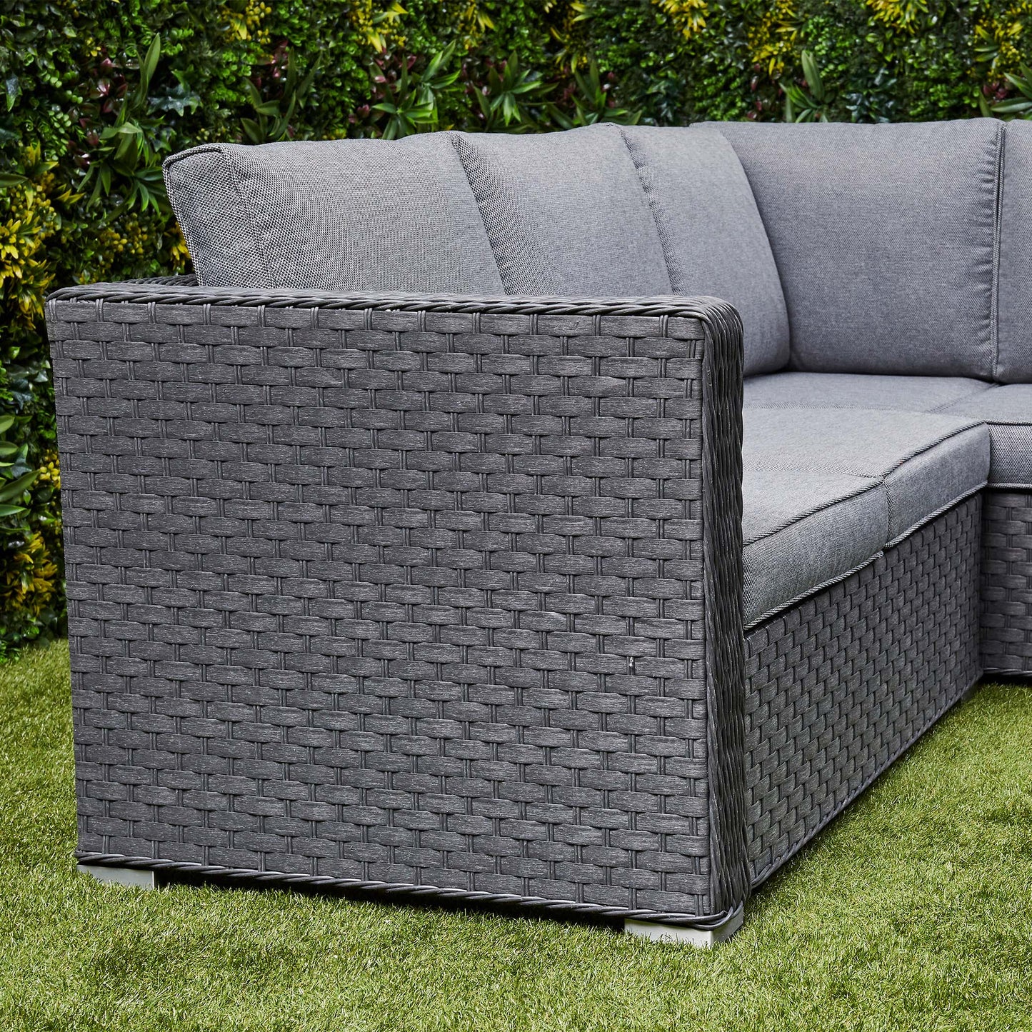 Nova Rattan Corner Sofa Set with Ice Bucket Grey