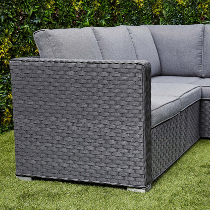 Nova Rattan Corner Sofa Set with Ice Bucket Grey