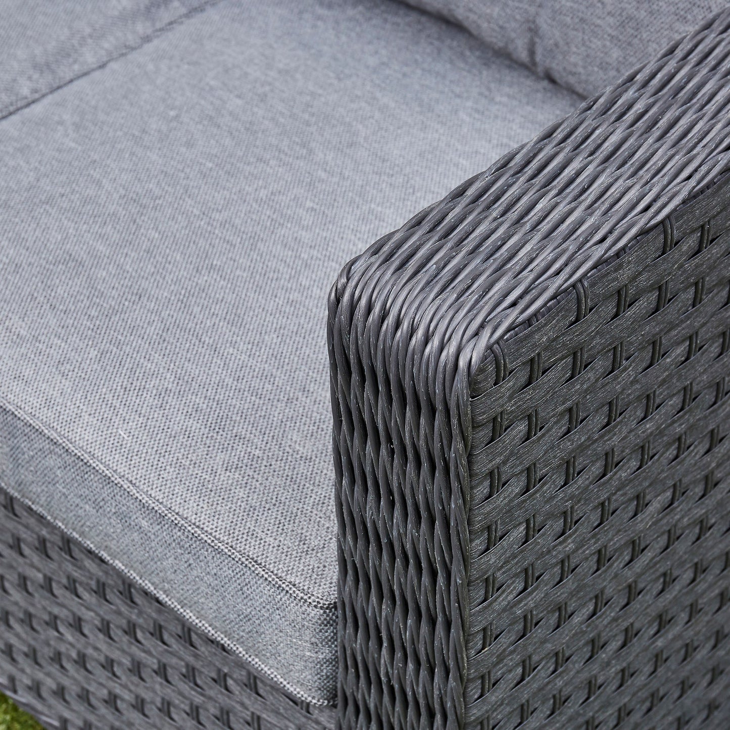 Nova Rattan Corner Sofa Set with Ice Bucket Grey