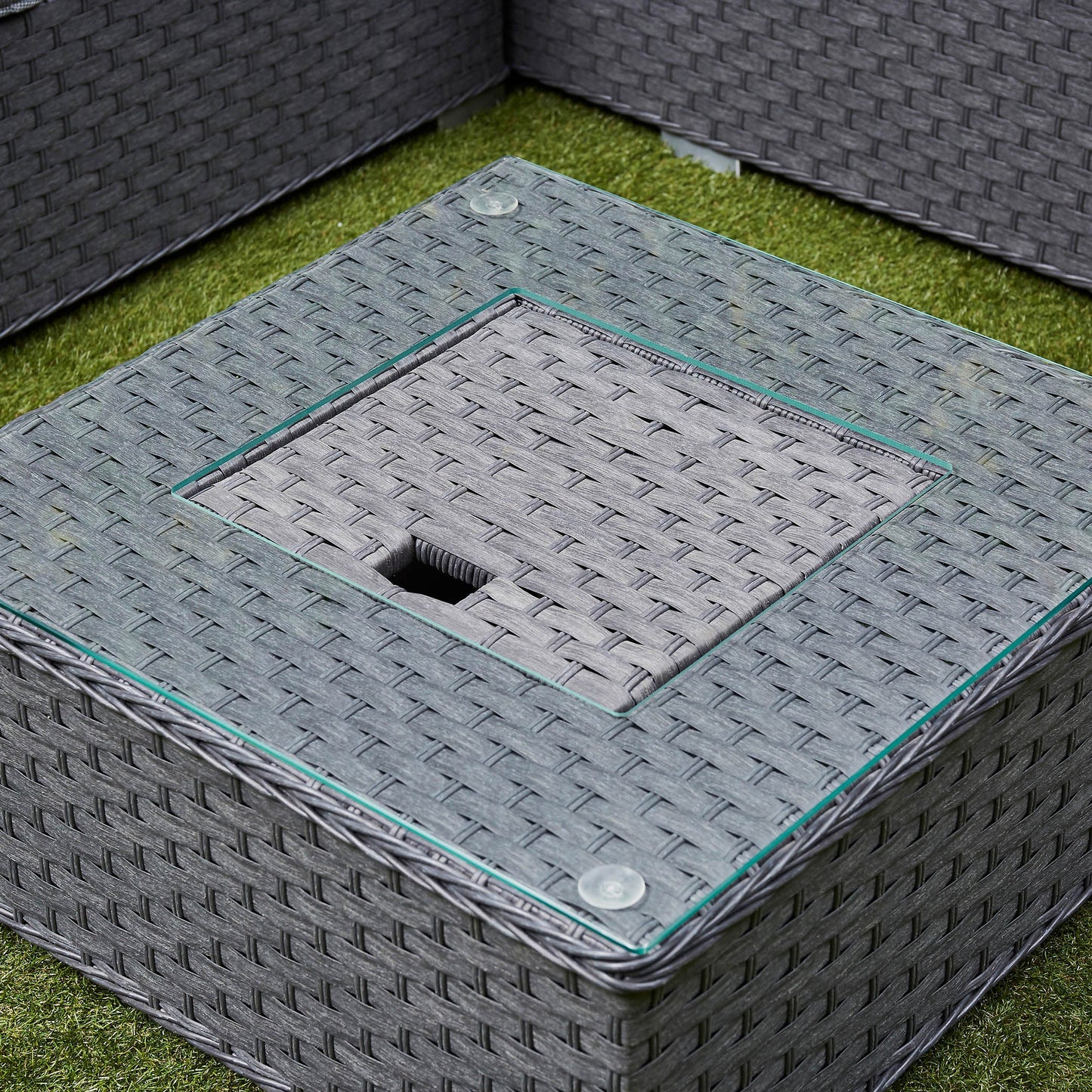 Nova Rattan Corner Sofa Set with Ice Bucket Grey