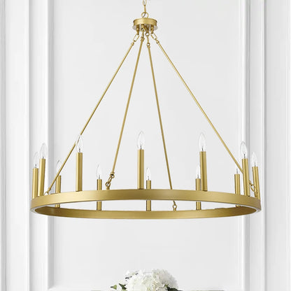 Acroma 12-light Farmhouse 40In Wagon Wheel Chandelier with UL - 40'' D x 138'' H
