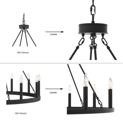 Acroma 12-light Farmhouse 40In Wagon Wheel Chandelier with UL - 40'' D x 138'' H
