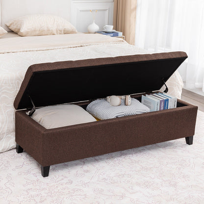 Adeco 50 Bonded Leather Storage Ottoman Bench