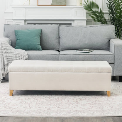 Adeco 50 Bonded Leather Storage Ottoman Bench