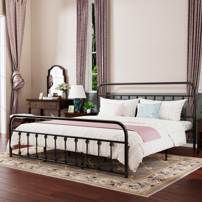 Alazyhome Simple Vintage Metal Platform Bed Frame, Easy-Assembly