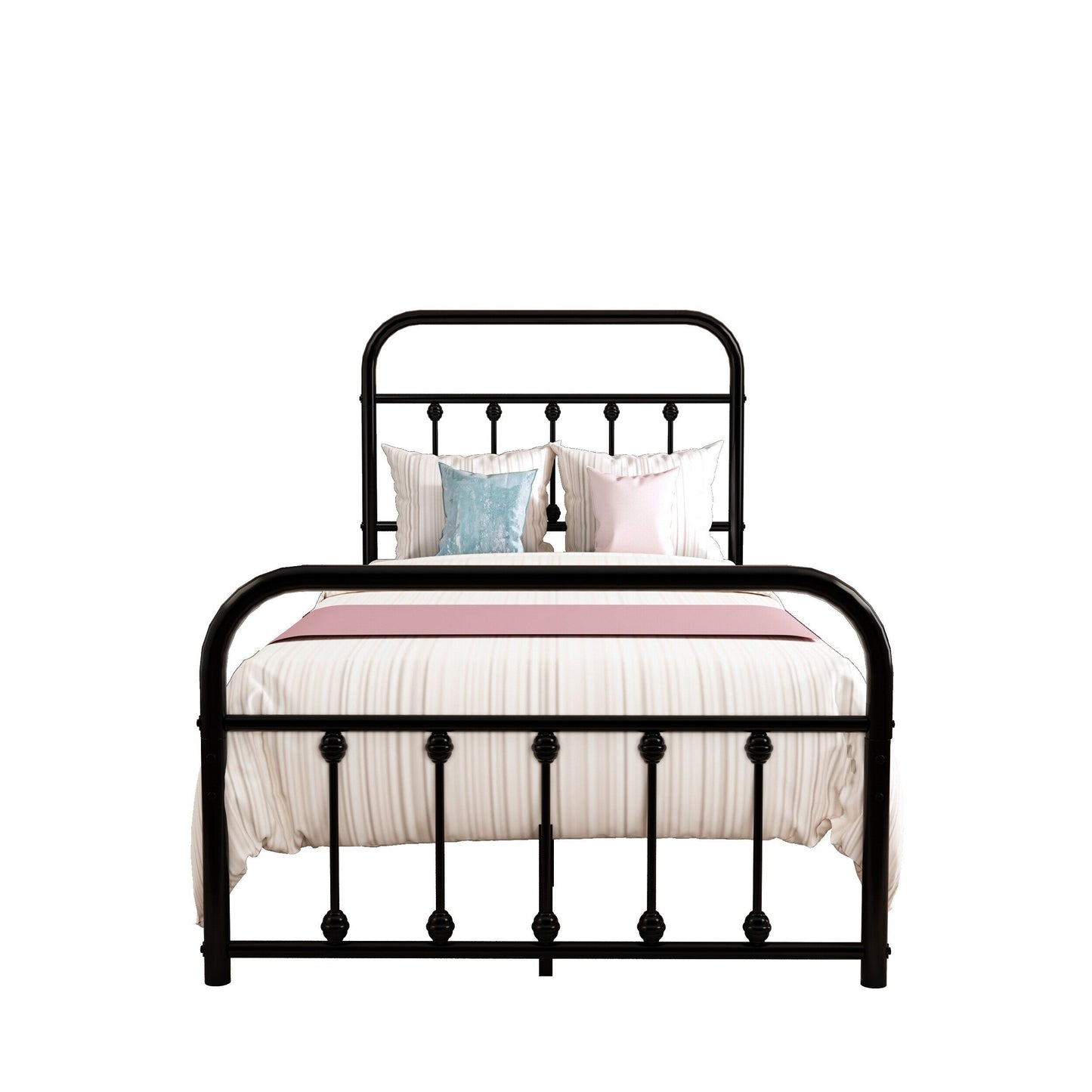 Alazyhome Simple Vintage Metal Platform Bed Frame, Easy-Assembly