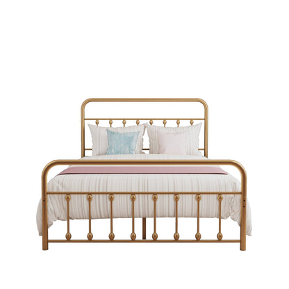 Alazyhome Simple Vintage Metal Platform Bed Frame, Easy-Assembly