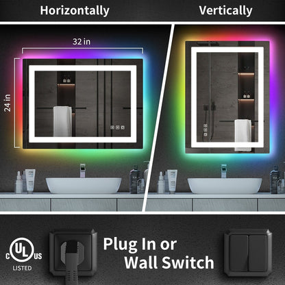 Anti-Fog RGB Backlit & LED Frontlit Bathroom Mirror