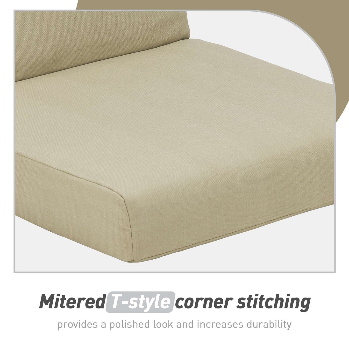 Aoodor Patio High Back Chair Cushions Set of 4, 46x21x4 Inches(Only Cushions)