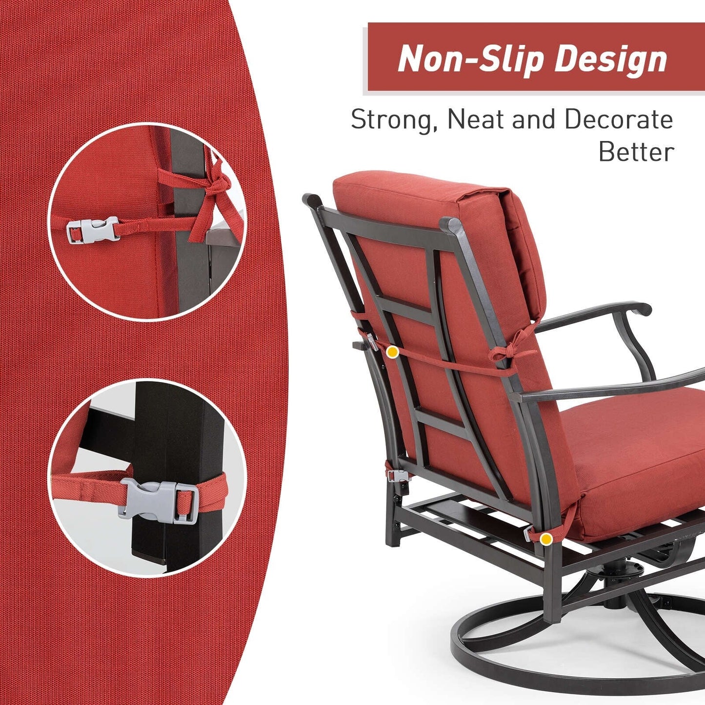 Aoodor Patio High Back Chair Cushions Set of 4, 46x21x4 Inches(Only Cushions)