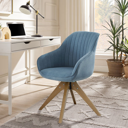 Art Leon Modern Home Office Swivel Arm Accent Chair with Wood Legs