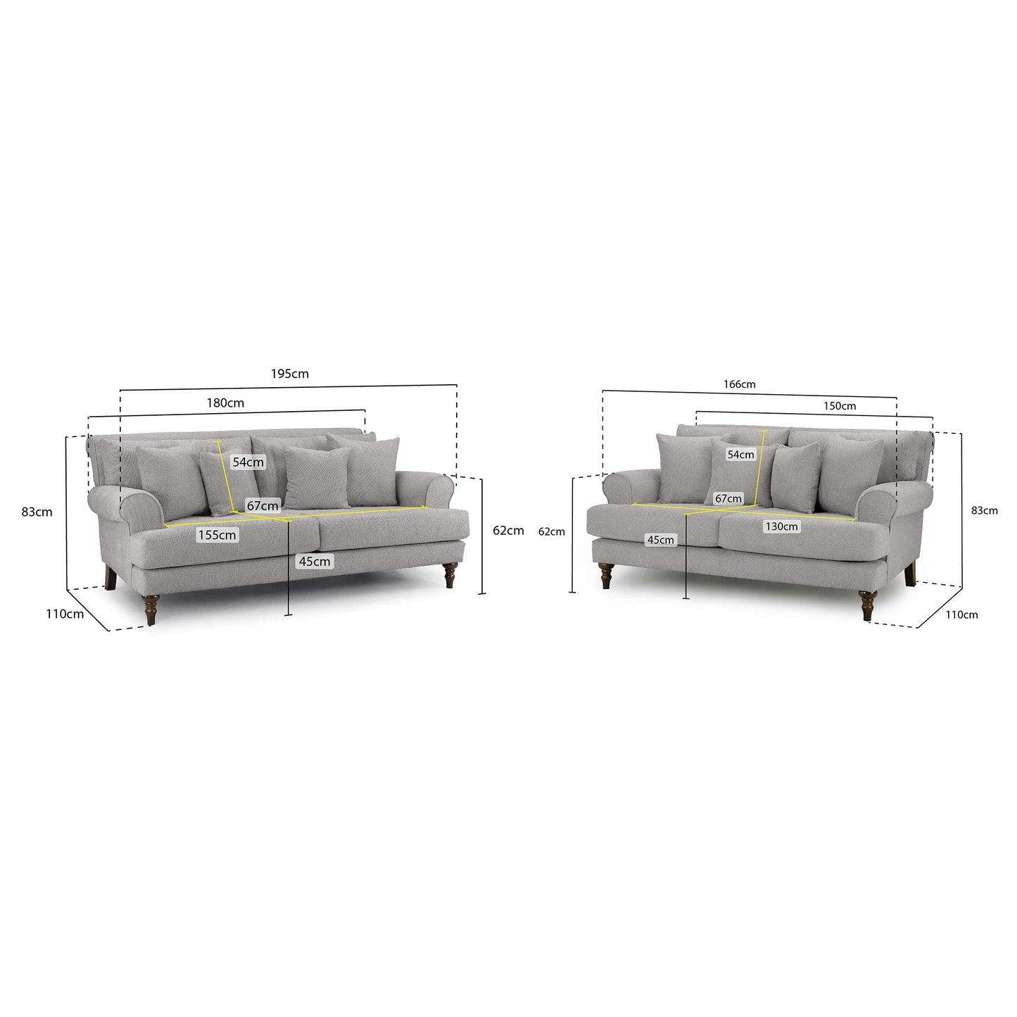 Aspen Sofa Grey 3+2 Set