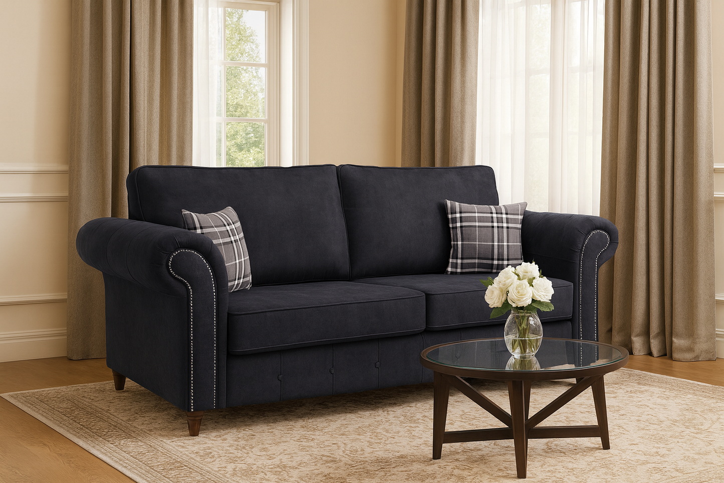Atlanta Sofa Charcoal 3 Seater