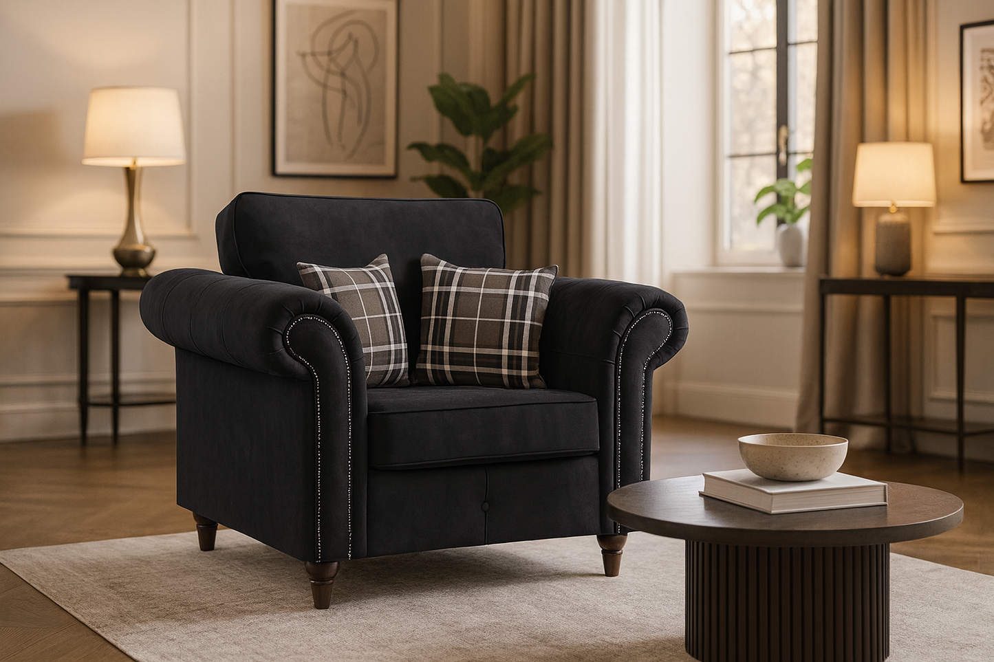 Atlanta Sofa Charcoal Armchair