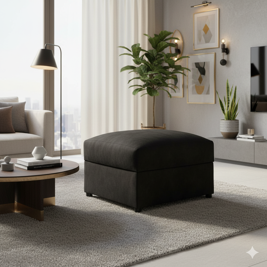 Atlanta Sofa Charcoal Footstool