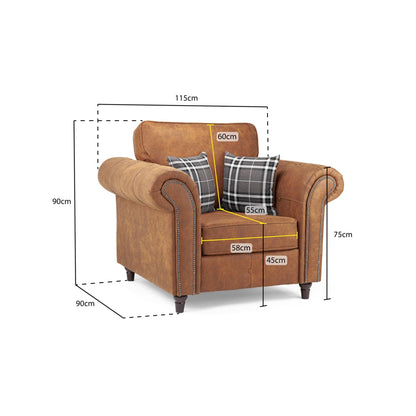Atlanta Sofa Tan Armchair