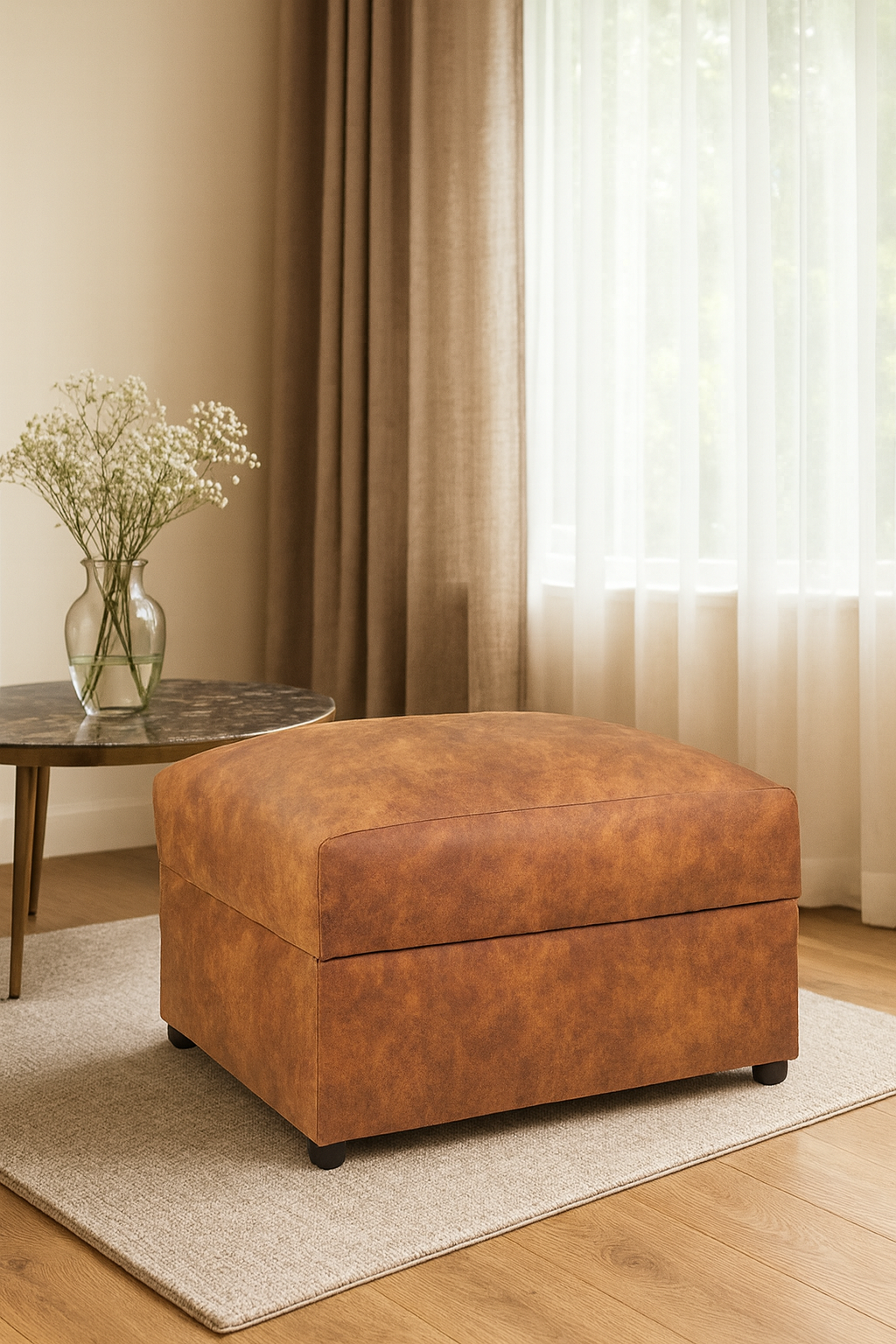 Atlanta Sofa Tan Footstool