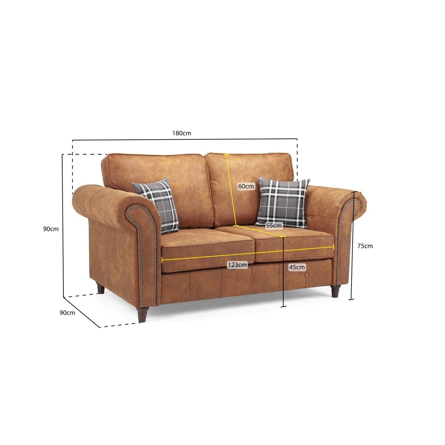 Atlanta Sofa Tan 2 Seater