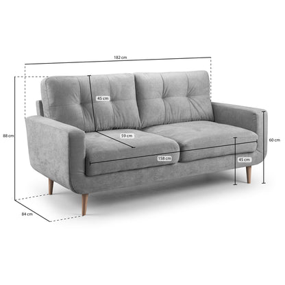 Madison Sofa Grey 3 Seater