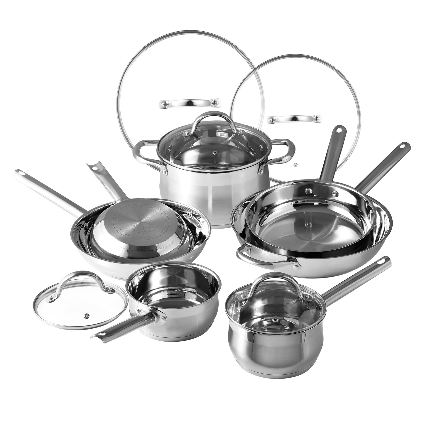 Bergner 12-Piece Stainless Steel Dishwasher Safe Induction Ready Set
