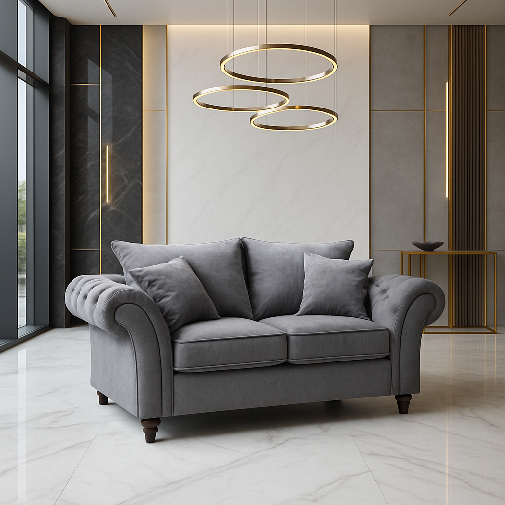 Berkshire Fullback Sofa Grey 2 Seater