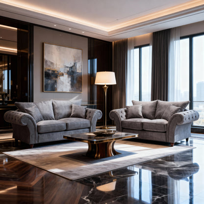 Berkshire Fullback Sofa Grey 3+2 Set