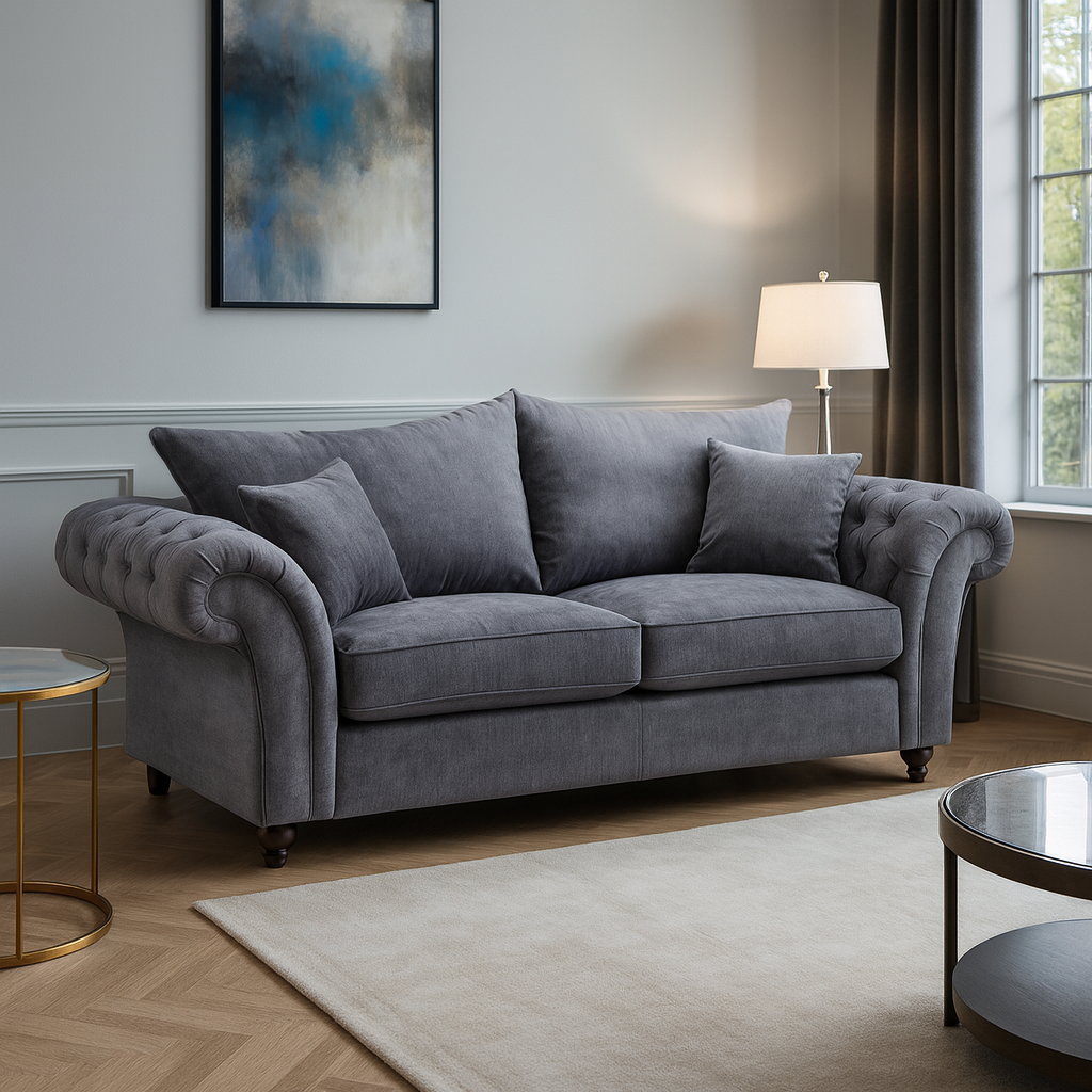 Berkshire Fullback Sofa Grey 3 Seater