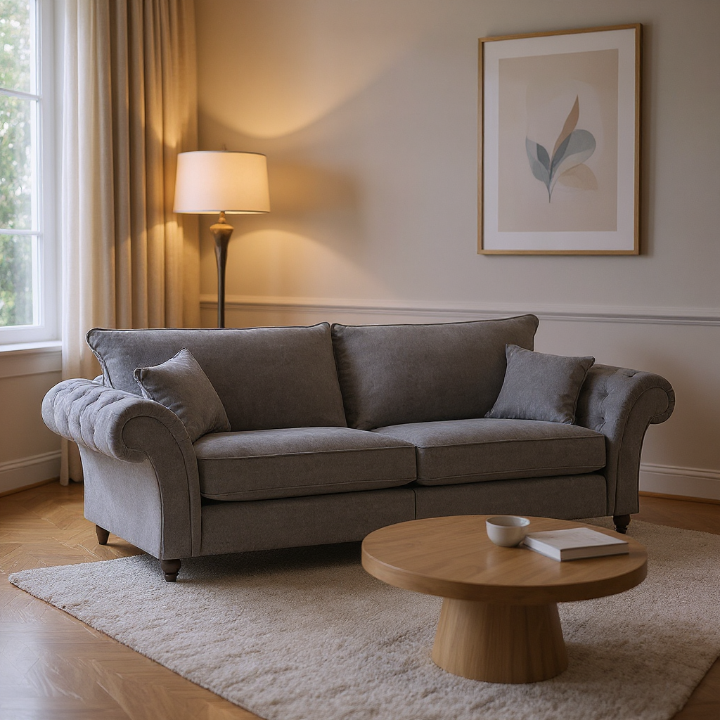 Berkshire Fullback Sofa Grey 4 Seater